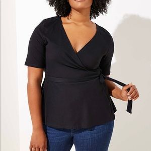 LOFT Plus sz 20 NWT Wrap Peplum Tee Top Cotton
